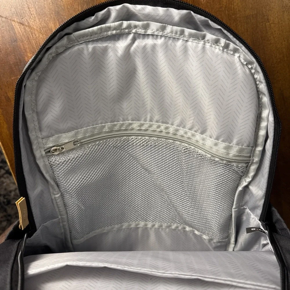 eBay Logo Backpack Gray Laptop Bag Embroidered Casual Travel Book Bag